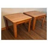 LLLR - Two Vintage Oak Side Tables