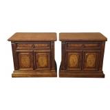 LLBR - Pair of Vintage Stanley Furniture, Fleur De Bois Country French Nightstands