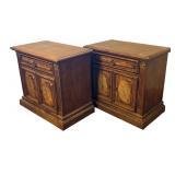 LLBR - Pair of Vintage Stanley Furniture, Fleur De Bois Country French Nightstands
