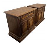LLBR - Pair of Vintage Stanley Furniture, Fleur De Bois Country French Nightstands