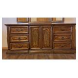 LLBR - Vintage Stanley Furniture Dresser with Mirror, Fleur De Bois Country French