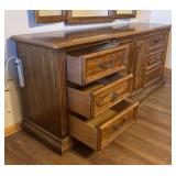 LLBR - Vintage Stanley Furniture Dresser with Mirror, Fleur De Bois Country French
