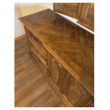 LLBR - Vintage Stanley Furniture Dresser with Mirror, Fleur De Bois Country French