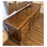 LLBR - Vintage Stanley Furniture Dresser with Mirror, Fleur De Bois Country French