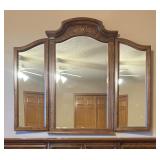 LLBR - Vintage Stanley Furniture Dresser with Mirror, Fleur De Bois Country French