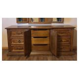 LLBR - Vintage Stanley Furniture Dresser with Mirror, Fleur De Bois Country French