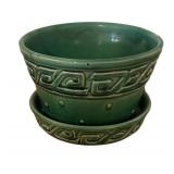 LLBR - Vintage McCoy Greek Key & Ribbed Beaded Planters Trio (Lot of 3)