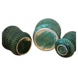 LLBR - Vintage McCoy Greek Key & Ribbed Beaded Planters Trio (Lot of 3)