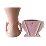 LLBR - Vintage McCoy Pottery Amphora Vase & Vintage McCoy Speckled Ceramic Wall Pocket Planter