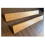LLBR - Two Six Foot Oak Wall Hanging Shelves