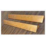 LLBR - Two Six Foot Oak Wall Hanging Shelves