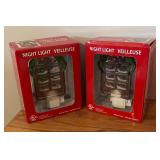 LLBR - Festive Figurines with Night Lights, Red Faux Candles and More