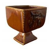 LLBR - Vintage McCoy USA Art Pottery Pedestal Planter, Antique Curio Line