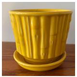 LLBR - Trio of Vintage McCoy Planter Pots with Raised Bamboo Pattern