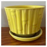 LLBR - Trio of Vintage McCoy Planter Pots with Raised Bamboo Pattern