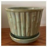 LLBR - Trio of Vintage McCoy Planter Pots with Raised Bamboo Pattern