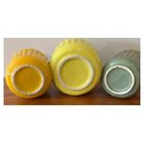 LLBR - Trio of Vintage McCoy Planter Pots with Raised Bamboo Pattern