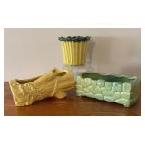 LLBR - Three Vintage McCoy Planters including a Vintage McCoy Pottery Log Planter