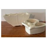 LLBR - Two Vintage White McCoy Planters