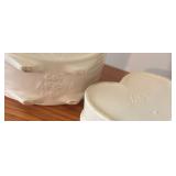 LLBR - Two Vintage White McCoy Planters