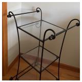 BR1 - Scrolled Accent Table with Glass Shelves