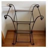 BR1 - Scrolled Accent Table with Glass Shelves
