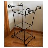 BR1 - Scrolled Accent Table with Glass Shelves