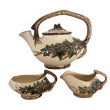 LR - Vintage McCoy Ivy Teapot, Creamer & Sugar Dish Set