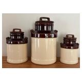 LR - Trio of Vintage McCoy Yorkville Rooster Canisters