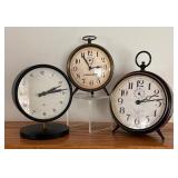 LR - Three Decorative Clocks by Sterling & Noble, Crosley and More
