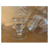 LR - Pedestal Glass Cake Stand with Four Star Shaped Glass Dishes