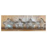 LR - Pedestal Glass Cake Stand with Four Star Shaped Glass Dishes