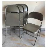 G - Card Table and Four Metal Folding Chairs