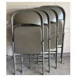 G - Card Table and Four Metal Folding Chairs