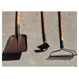 G - Assorted Garden Tools - Shovels, Rakes, Broom and More
