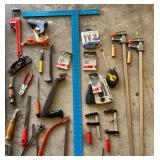 G - Tool Lot - Levels, Vise, Saws & More
