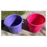 G - Two Plastic Tubs with Rope Handles