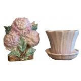 K2 - Vintage McCoy Vintage Lavender Chrysanthemum Planter & Vase