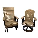 Outdoor Poly Patio Chairs - Slatted Back Chair & Adirondack Chair
