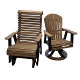 Outdoor Poly Patio Chairs - Slatted Back Chair & Adirondack Chair