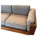 LR - Vintage Handcrafted Walnut Framed Upholstered Sofa
