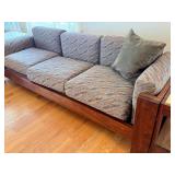 LR - Scarpa 1967 Knoll-Inspired Walnut 4-Piece Modular Sofa Set (Sofa, Chair, Tables)