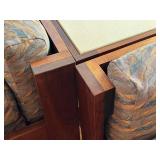 LR - Scarpa 1967 Knoll-Inspired Walnut 4-Piece Modular Sofa Set (Sofa, Chair, Tables)