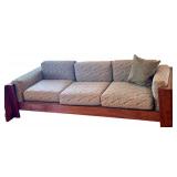 LR - Scarpa 1967 Knoll-Inspired Walnut 4-Piece Modular Sofa Set (Sofa, Chair, Tables)