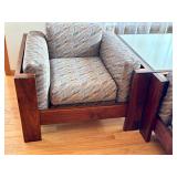 LR - Scarpa 1967 Knoll-Inspired Walnut 4-Piece Modular Sofa Set (Sofa, Chair, Tables)