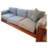 LR - Scarpa 1967 Knoll-Inspired Walnut 4-Piece Modular Sofa Set (Sofa, Chair, Tables)