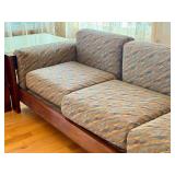LR - Scarpa 1967 Knoll-Inspired Walnut 4-Piece Modular Sofa Set (Sofa, Chair, Tables)