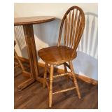 LLR - Oak Pub Height Table and 2 Swivel Stools