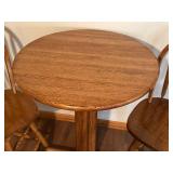 LLR - Oak Pub Height Table and 2 Swivel Stools
