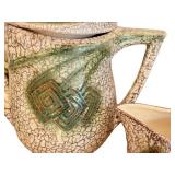 K1 - McCoy Pottery Grecian Pattern Crackle Glaze Teapots - Pattern 453, 24K Gold Trim